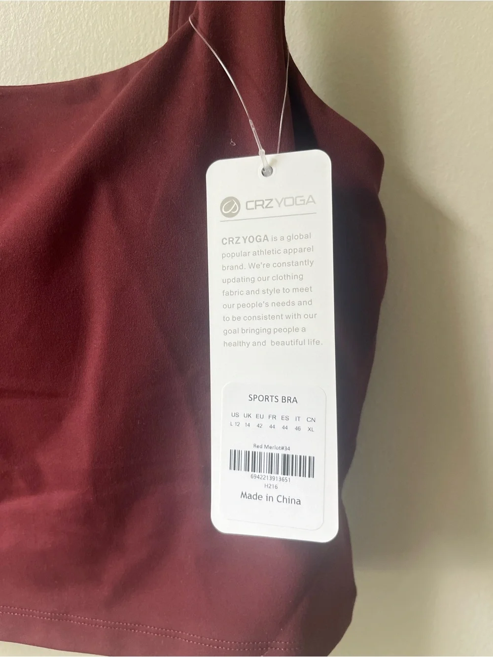 CRZ YOGA Butterluxe Square Neck Crop Tank Top Large